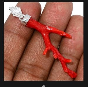 Genuine Red Coral Pendant: UNISEX cc